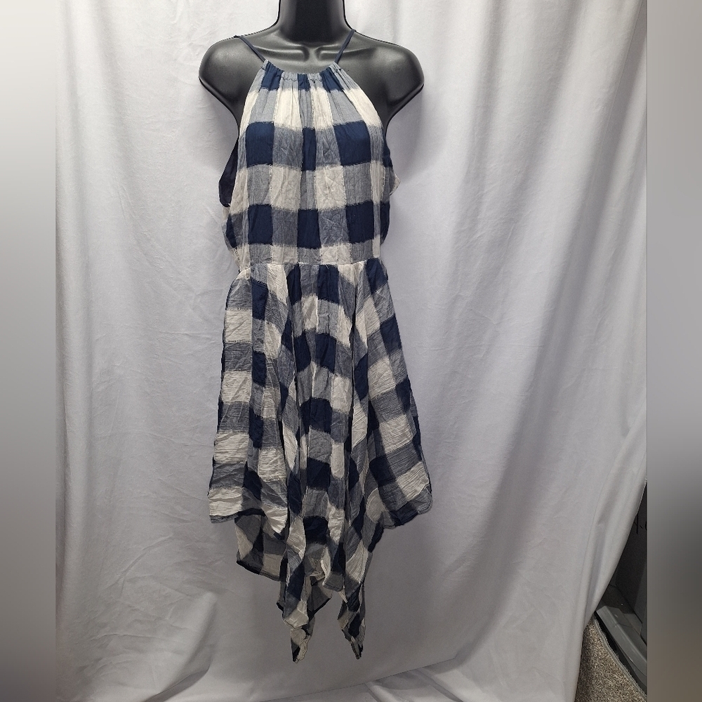 Storee checked summer dress up and down hem size medium